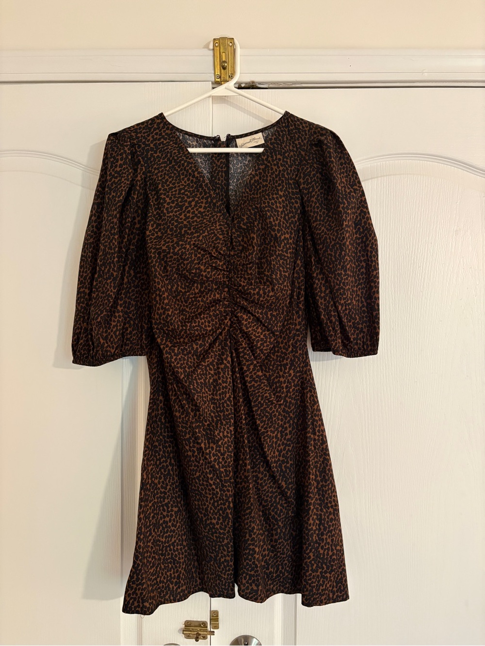 Universal Thread Leopard Print Ruched Front Dress - Picture 1 of 5